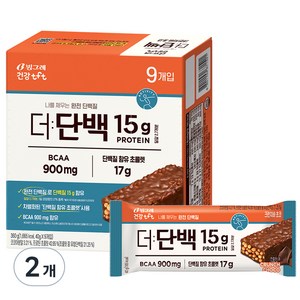 빙그레 더단백 크런치바 초코, 360g, 2개