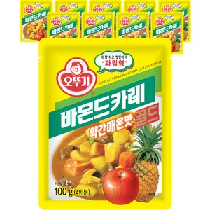 오뚜기 바몬드 카레 골드 약간매운맛 과립형, 100g, 10개