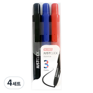 저스트클릭 유성매직세트 M, Black + Blue + Red, 4세트