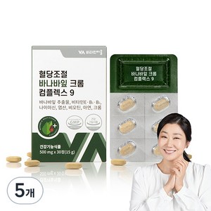 비타민마을 혈당조절 바나바잎 크롬 컴플렉스 9 15g, 30정, 5개