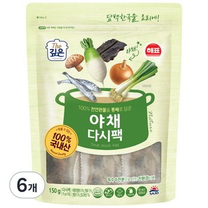 해표 야채 다시팩 10p, 150g, 6개