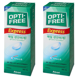 옵티프리 익스프레스 렌즈 세정액, 355ml, 2개