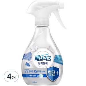 페브리즈 항균플러스 섬유탈취제 깨끗한향 본품, 370ml, 4개