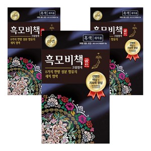 리엔 흑모비책 골드 염모제 세트 90g, 흑색, 3개