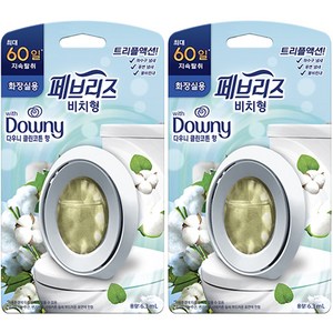 페브리즈 화장실용 비치형 지속탈취 다우니 클린코튼향 본품, 6.3ml, 2개