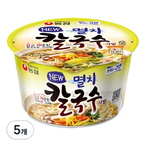 농심 멸치칼국수 사발 75g, 5개