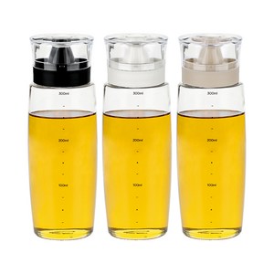 키텐실 시노글라스 뉴라운드 오일병 블랙 + 크림화이트 + 베이지 세트, 300ml, 3개