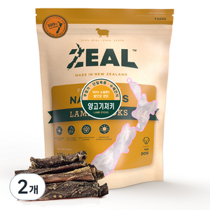 질 ZEAL 뉴질랜드산 강아지 수제간식, 양고기져키, 125g, 2개