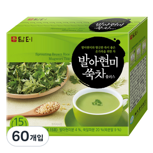 담터 발아현미 쑥차 플러스, 15g, 15개입, 4개