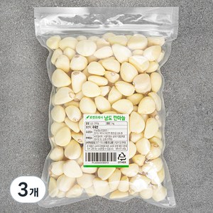 남도 깐마늘, 1kg, 3개