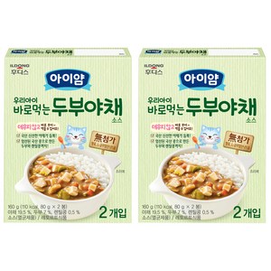 아이얌 우리아이 바로 먹는 소스, 야채, 160g, 2개