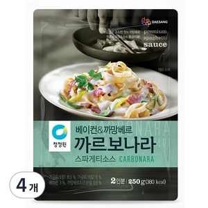 청정원 베이컨 앤 까망베르 까르보나라 스파게티소스, 250g, 4개