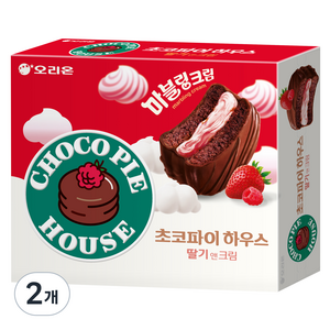 오리온 초코파이 하우스 딸기앤크림, 408g, 2개