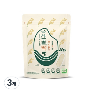 에코맘의산골이유식 산골떡뻥, 백미맛, 20g, 3개