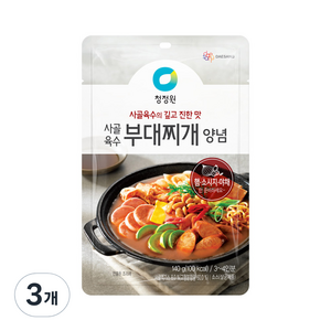 청정원 사골육수 부대찌개 양념, 140g, 3개