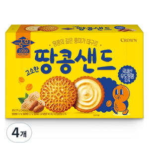 크라운 고소한 땅콩샌드, 279g, 4개