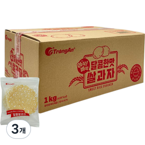 짱안 달콤한맛 쌀과자, 1kg, 3개