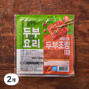 풀무원 1분완성 매콤쫀득양념 두부조림 밀키트, 175g, 2개