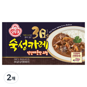 오뚜기 3일 숙성카레 약간 매운맛 고형, 2개, 200g