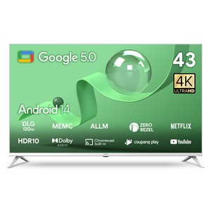 더함 4K UHD LED 스마트 120Hz 돌비 AI 구글 5.0 TV, UA431UHD M9GP CINEMA60 2025 WHITE, 고객직접설치, 스탠드형, 109cm(43인치)