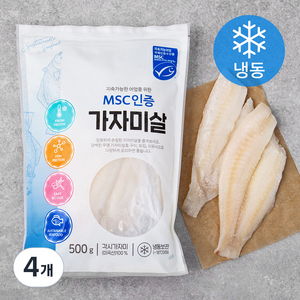 프리미어 미국 MSC인증 가자미살(냉동), 500g, 4개