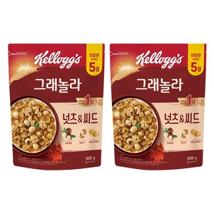 켈로그 넛츠 앤 씨드 그래놀라 시리얼, 500g, 2개