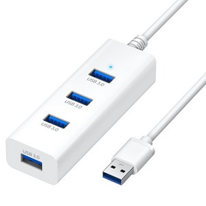 홈플래닛 4포트 USB3.0 허브 HUB4A, 화이트, 1개