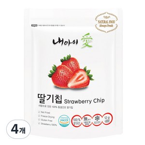 내아이애 동결건조 딸기칩, 12g, 4개