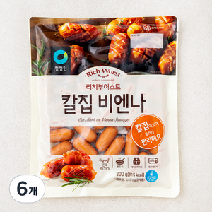 청정원 리치부어스트 칼집 비엔나 소시지, 300g, 6개