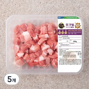 농협 포크빌 한돈 뒷다리살 찌개용, 500g, 5개