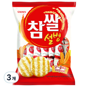 크라운 참쌀설병, 128g, 3개