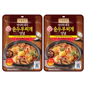 오뚜기 오늘밥상 바지락새우 순두부찌개 양념, 90g, 2개