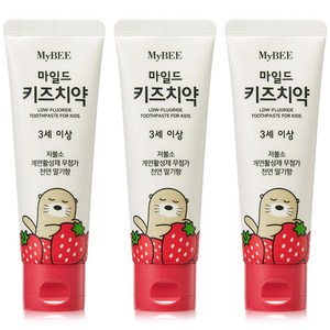 마이비 마일드 키즈 치약 딸기향, 100g, 3개