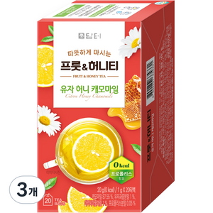 담터 프룻 허니티 유자 허니 캐모마일, 1g, 20개입, 3개