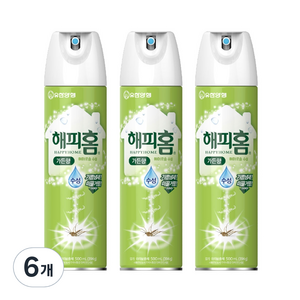 해피홈 에어로솔 수성 모기퇴치제 가든향, 500ml, 6개