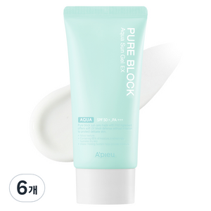 어퓨 퓨어 블록 아쿠아 선젤 이엑스 SPF50+ PA+++, 50ml, 6개