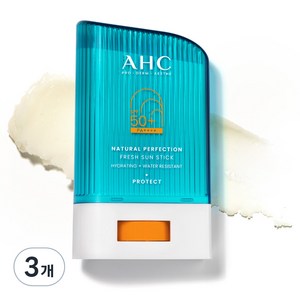 AHC 내추럴 퍼펙션 프레쉬 선스틱 SPF50+ PA++++, 22g, 3개