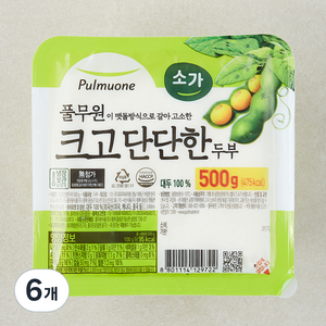 풀무원 크고 단단한 두부, 500g, 6개