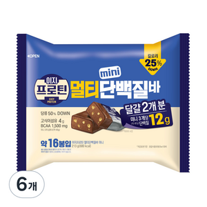 롯데웰푸드 이지프로틴 멀티 미니 단백질바, 213g, 6개