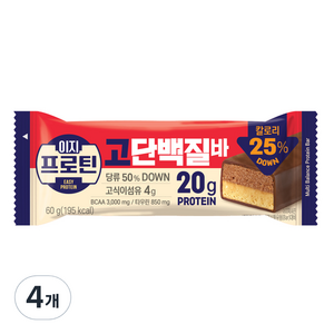 롯데웰푸드 이지프로틴 고단백바, 60g, 4개