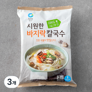 청정원 바지락칼국수 2인분, 366g, 3개