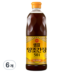 샘표 양조간장 501, 860ml, 6개