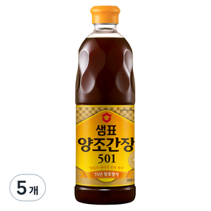 샘표 양조간장 501, 860ml, 5개