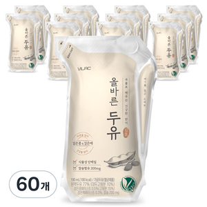 비락 올바른 두유, 190ml, 60개