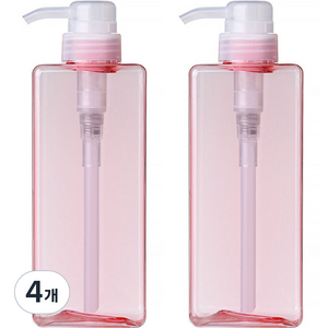 지앤와이 로션 펌프 공병 650ml, 핑크, 4개