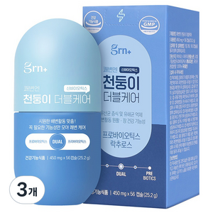 GRN 쾌변엔 천둥이 더블케어 유산균 56p, 25.2g, 3개