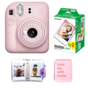 인스탁스 미니12 즉석카메라 블로썸 핑크 instax mini 12 + 미니필름 20p + 홀로그램 1단 앨범 + 틴케이스 랜덤발송, instax mini 12(블로썸 핑크), 1세트