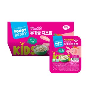 푸디버디 부드러운 유기농 차조밥, 140g, 3개