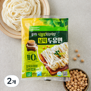 풀무원 식물성 지구식단 납작 두유면, 150g, 2개