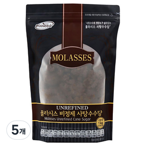 썬앤지 몰라시스 비정제 사탕수수당, 1kg, 5개